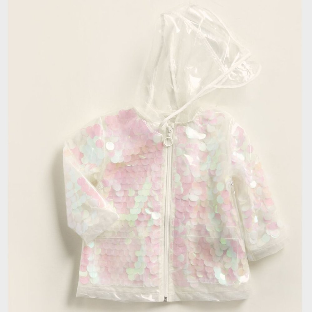 Urban Republic Sequin Transparent Raincoat